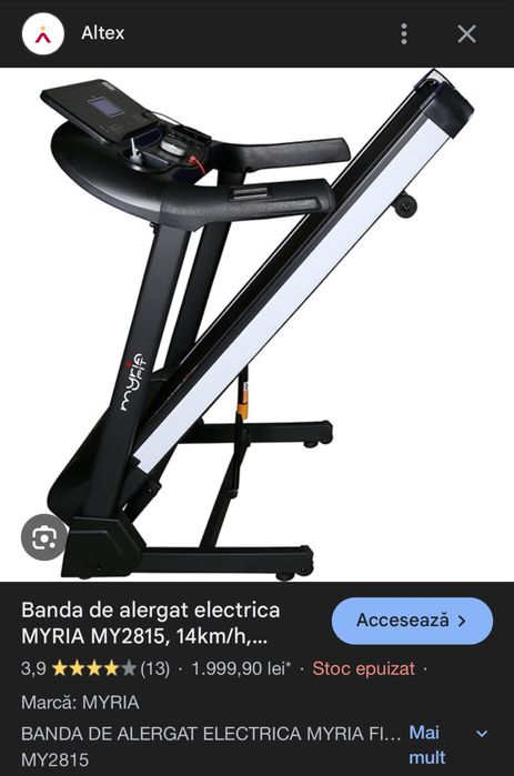 Banda alergare MyriaFit pliabila