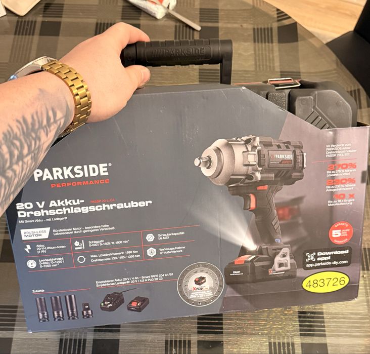 Parkside Гайковерт 20V Гаранция 5 г. Със смарт батерия немска стока