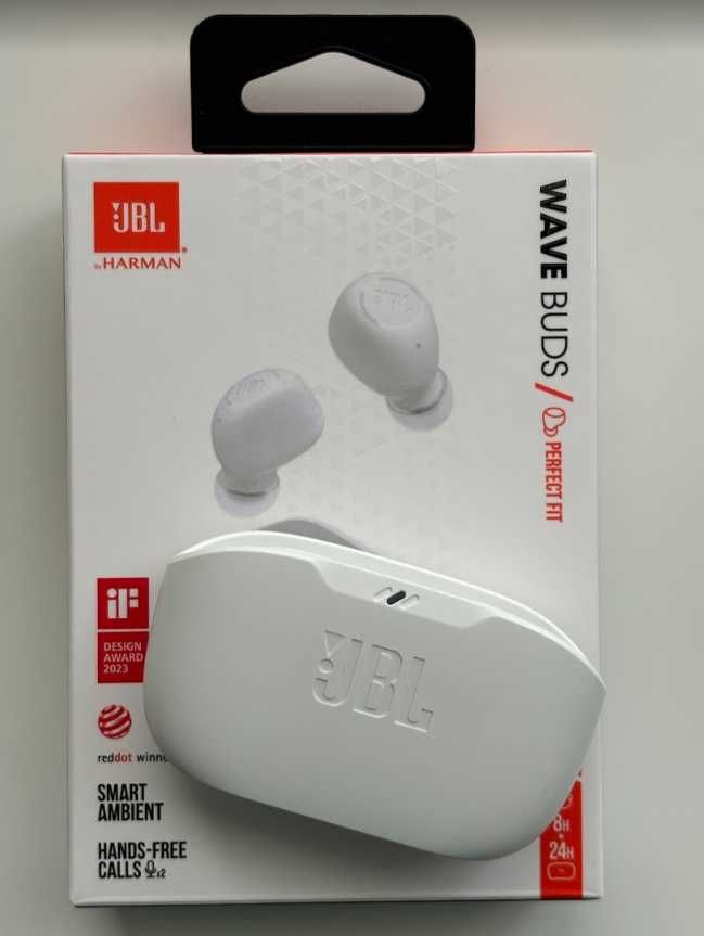 Слушалки in-ear JBL Wave Buds, True Wireless, Bluetooth, Бели
