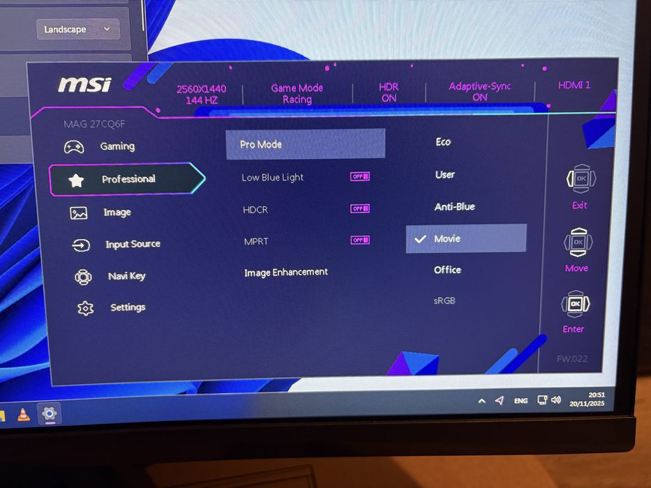 Gaming monitor MSI MAG 27CQ6F 180Hz