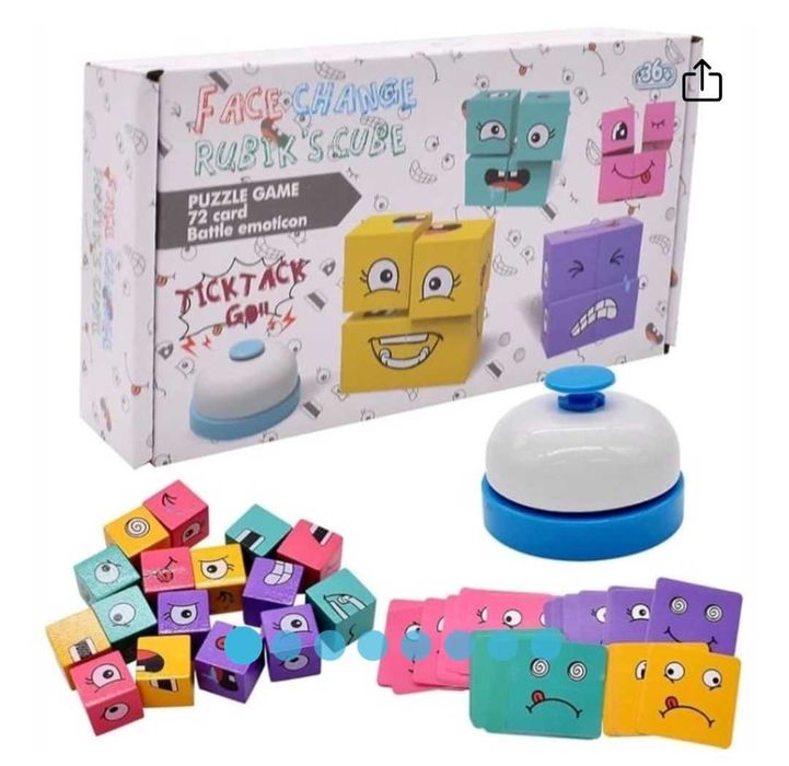 Exprimare Emotii cuburi lemn Expresii Faciale