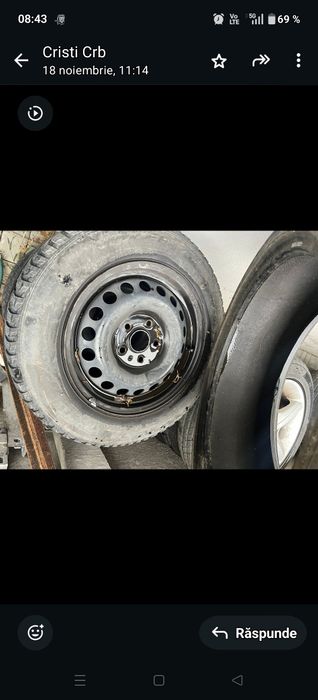 Jante tabla Skoda Octavia 2 cu anvelope iarna 205 55 16