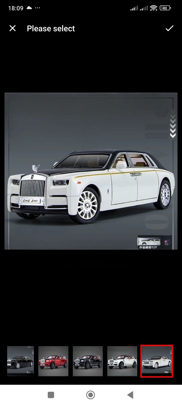 Macheta jucarie auto Rolls Royce Phantom, metalica, scara 1:24