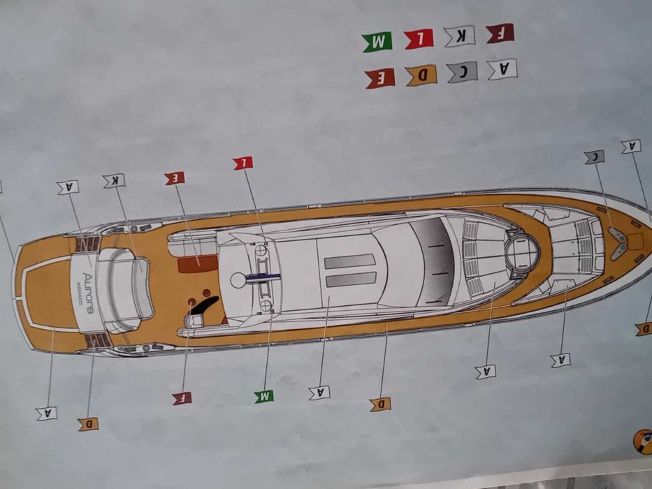 Yacht 1:72 Aurora Monaco 44 см. дължина кит за сглабяне