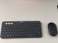 Tastatura si mouse Logitech Pebble K380 bluetooth wireless