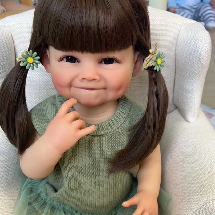 Кукла реборн 55см, реалистична силиконова кукла, преродено бебе