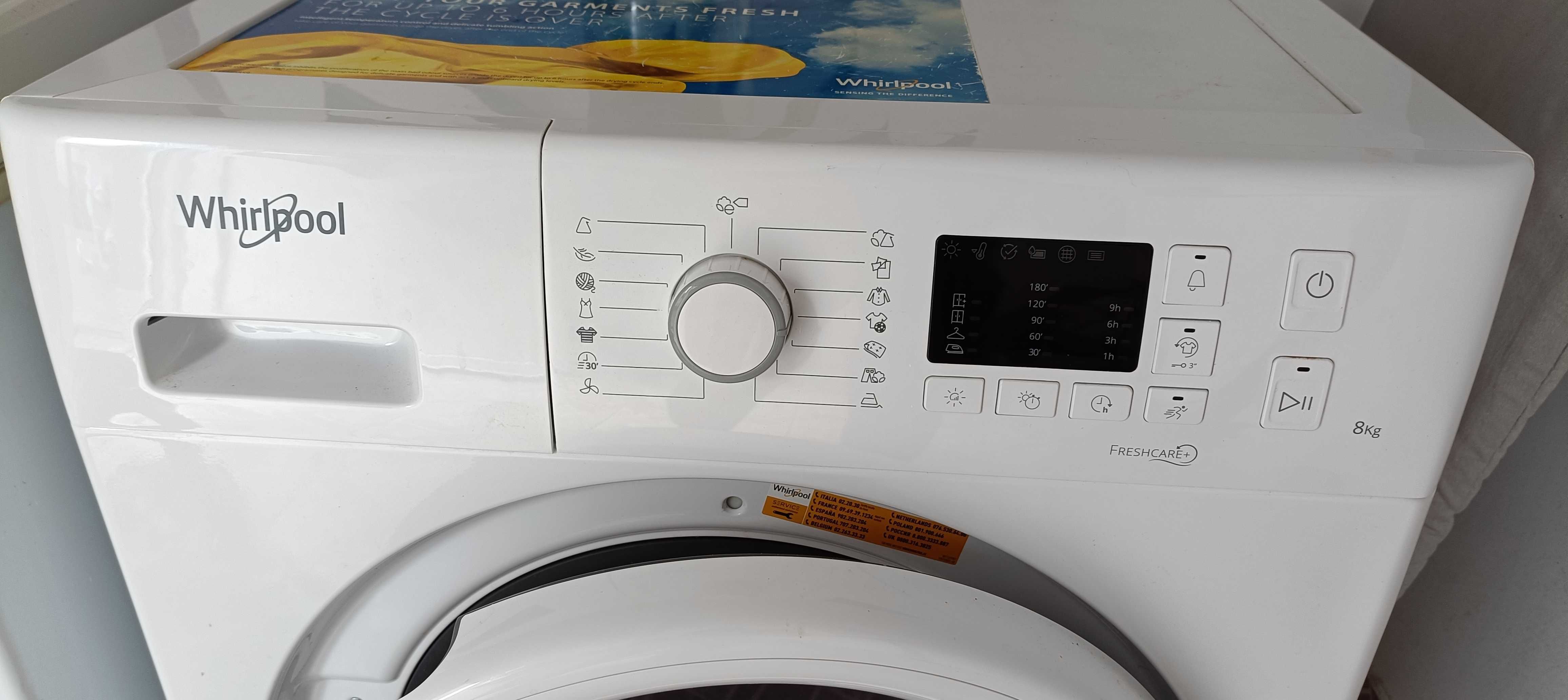 Uscător de rufe Whirlpool de 8 kg