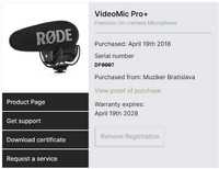 Rode Videomic Pro+ garantie 2028