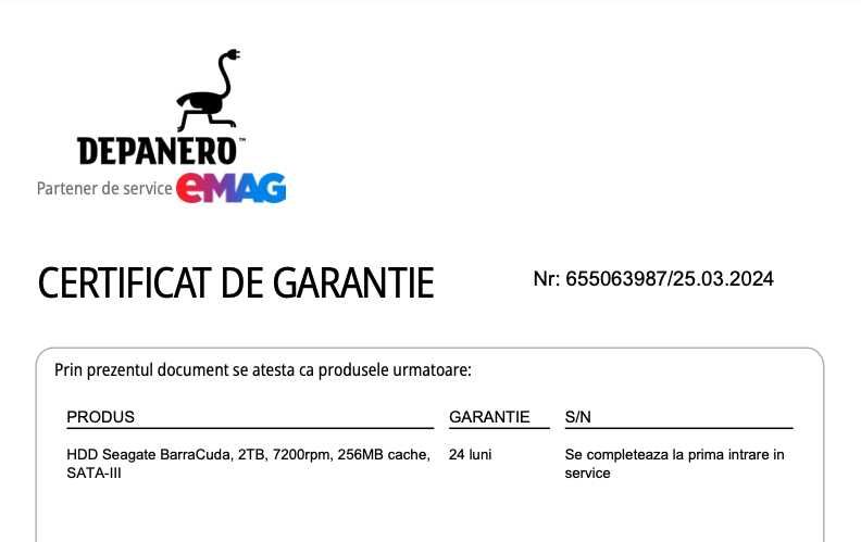 HDD Seagate BarraCuda ST2000DM008 2TB
