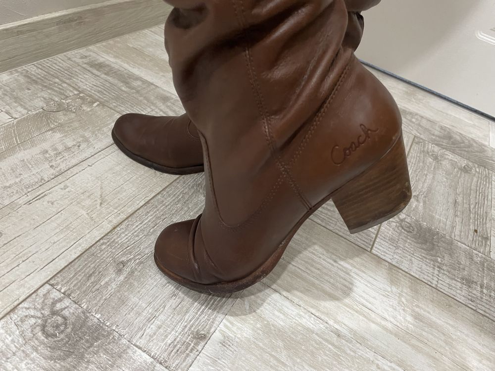 Оригинални кожени ботуши Coach