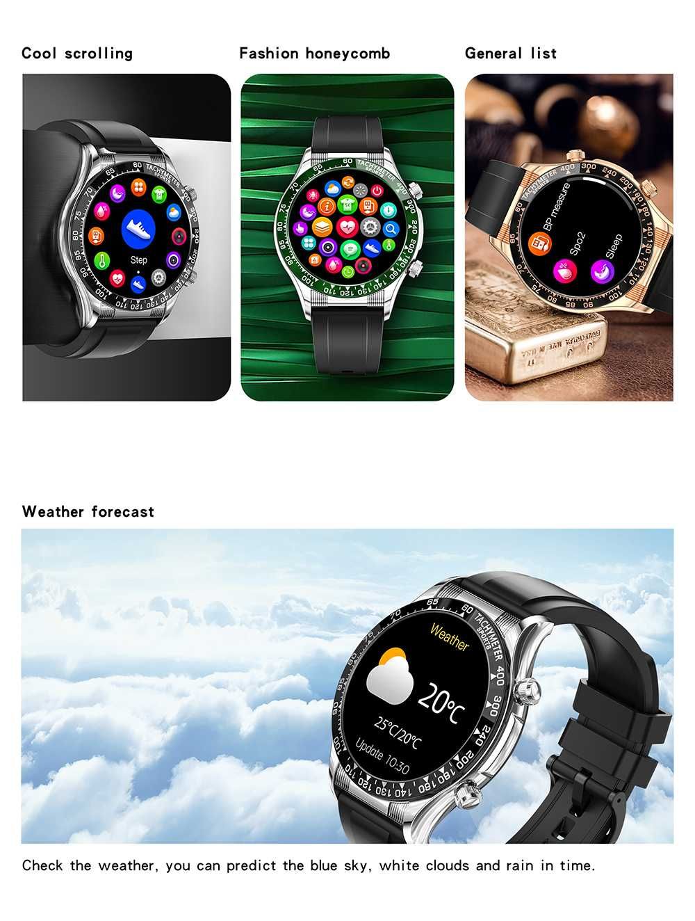 Смарт часовник за мъже Спорт Фитнес Smartwatches E18 Pro