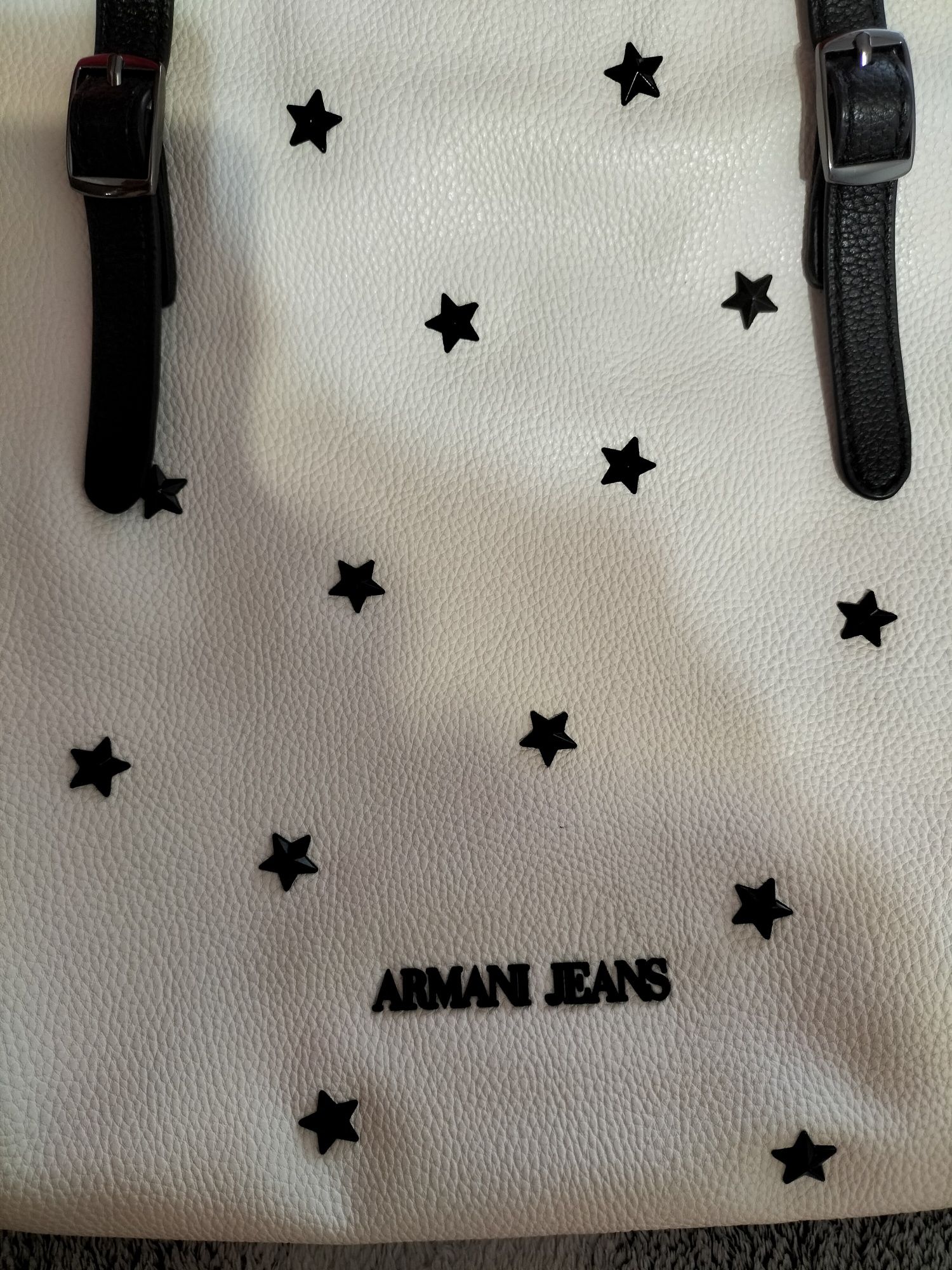 Geanta Armani Jeans Originala,alba,noua,mare,spatioasa,dama,cu stelute