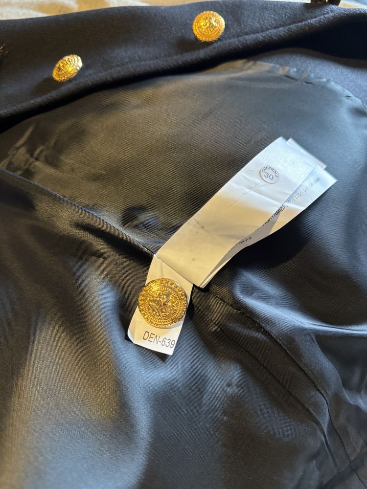 Palton lana zara nou cu eticheta negru