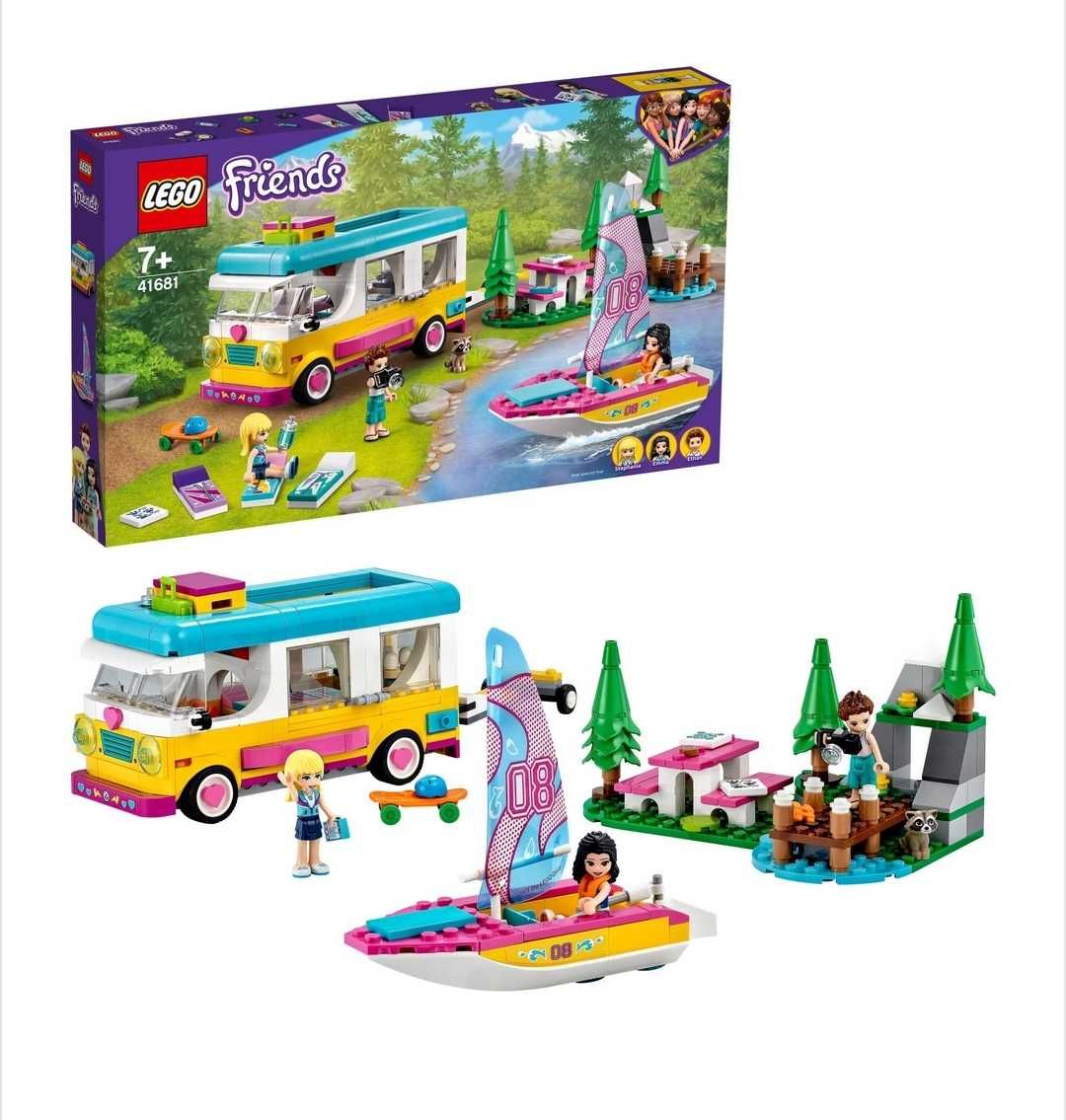 Lego Friends Furgoneta camping rulota barca cu panze 41681 6 7+ 8 ani