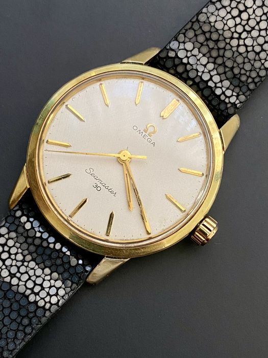 Ceas Omega Seamaster 30 ,Cadran LINEN ,placat aur 40 microni