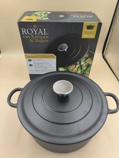Cratita fonta Royal van Kempen 3.3L, 22cm, Cuptor pana la 260C,Negru