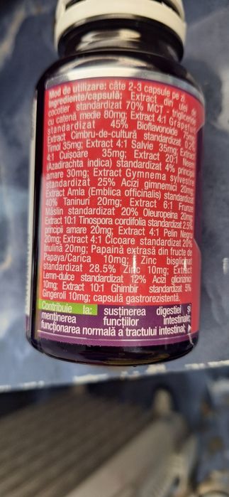 Tratament candidoza eficient Herbagetica/30 lei/60 capsule