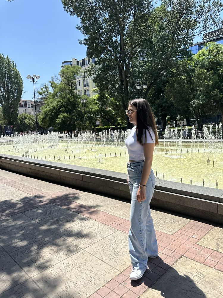 High-Waist Mom Jeans Light Blue ZARA