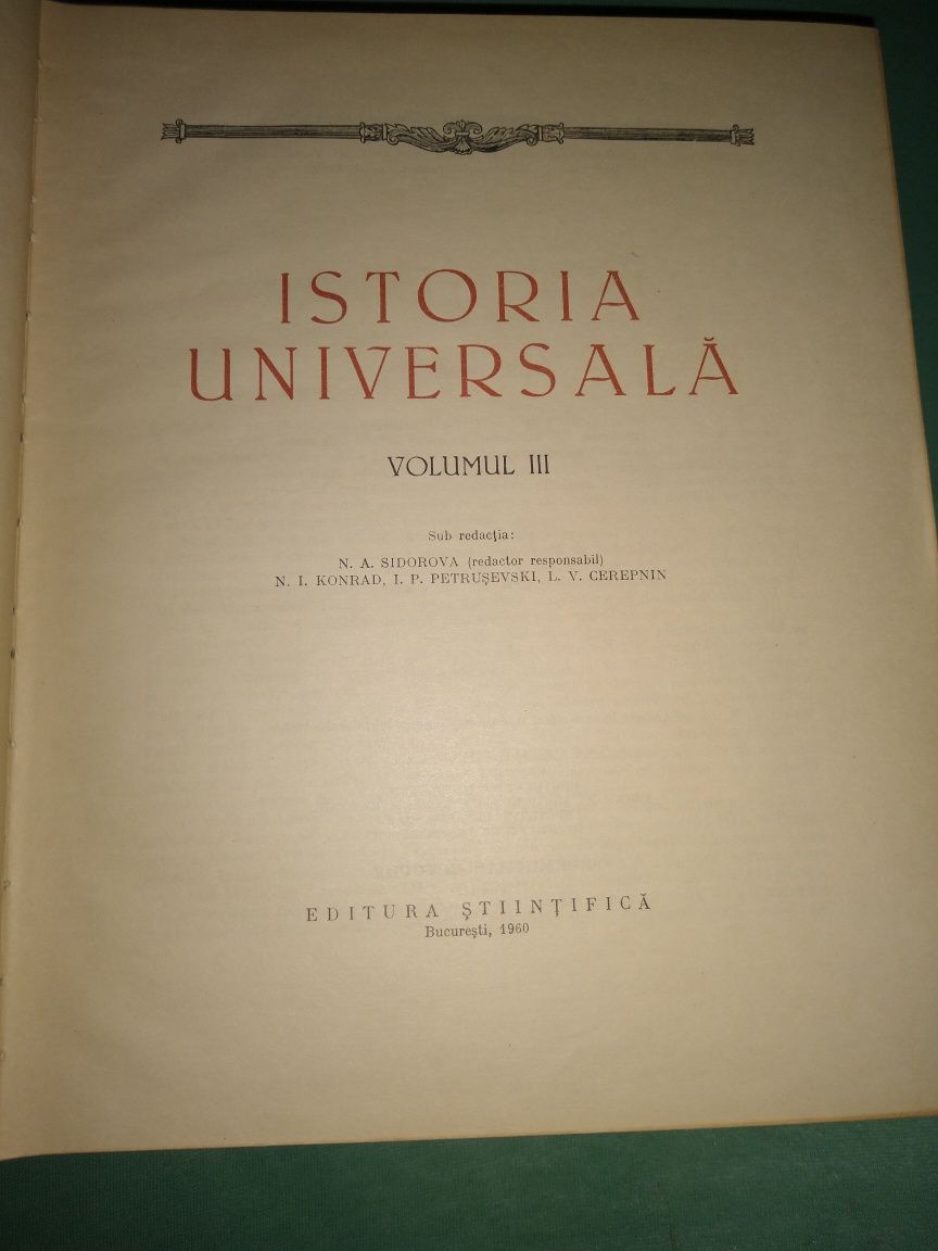 Istoria universala in zece volume. vol I si III