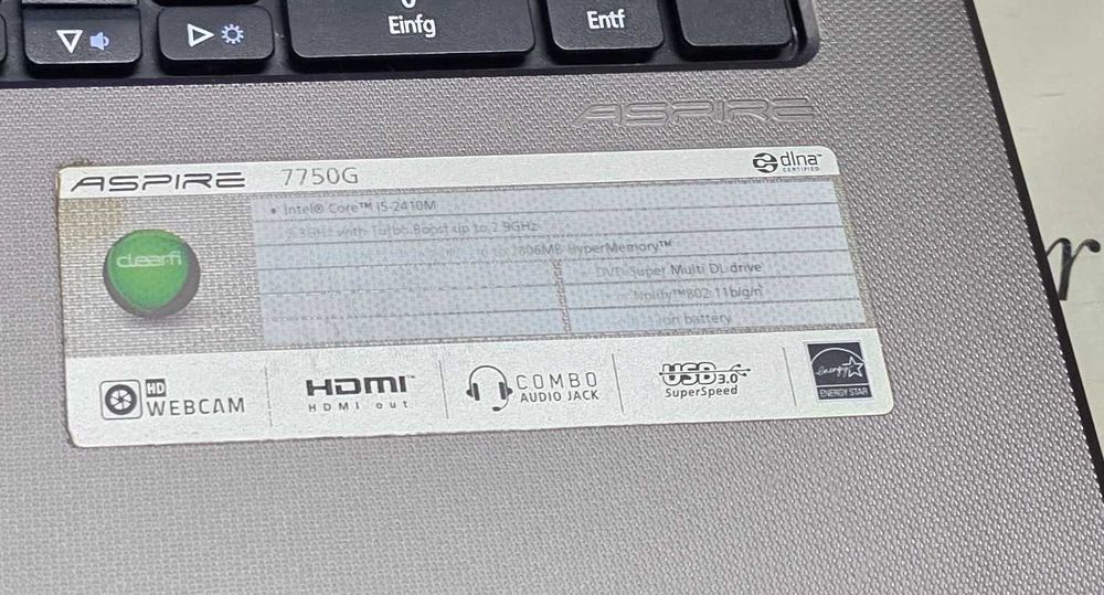 Laptop core i5 - Acer Aspire 7750B - functional,instalat