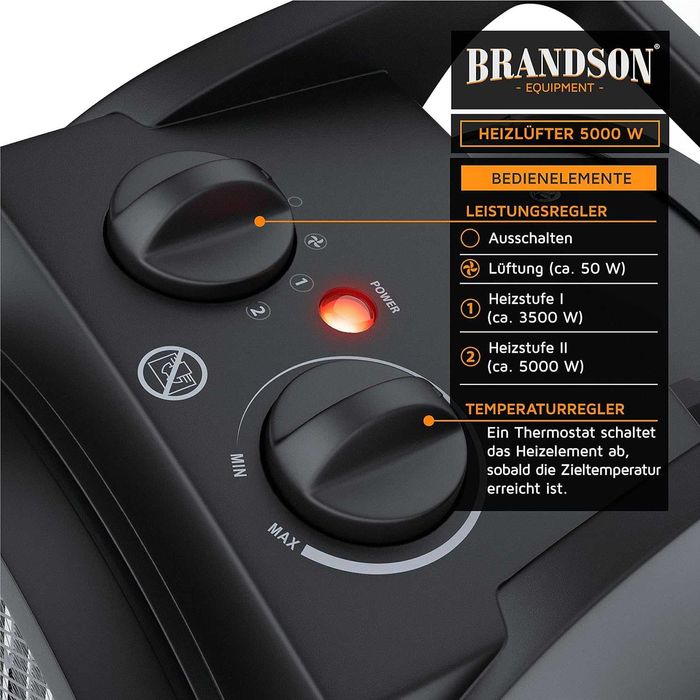 Вентилаторен нагревател Brandson - Fan Heater 5000 Watt