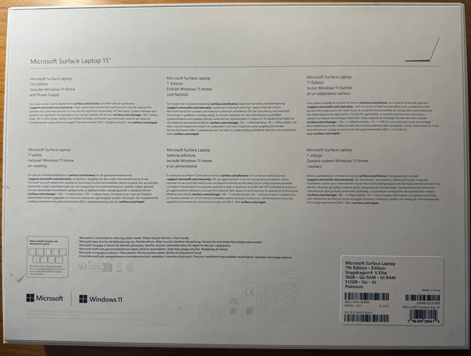 Microsoft Surface Laptop 15” 7th Editio