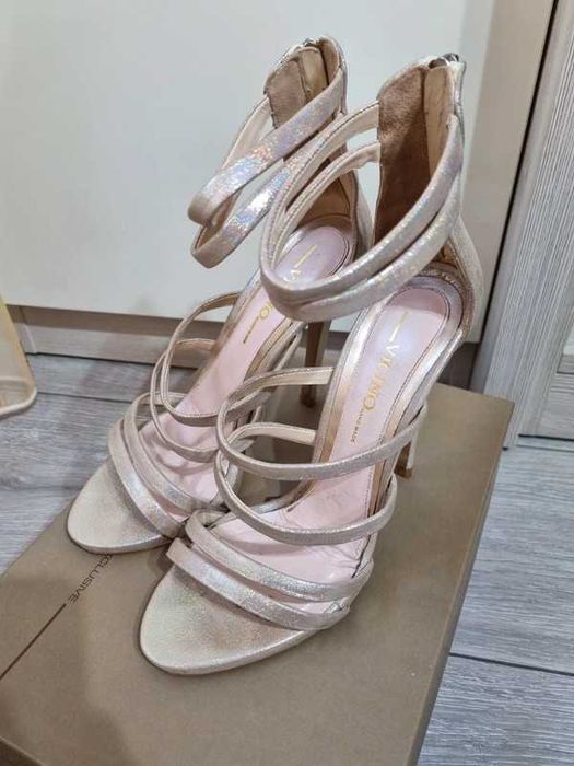 Sandale cu toc Vicino, piele, mărimea 38
