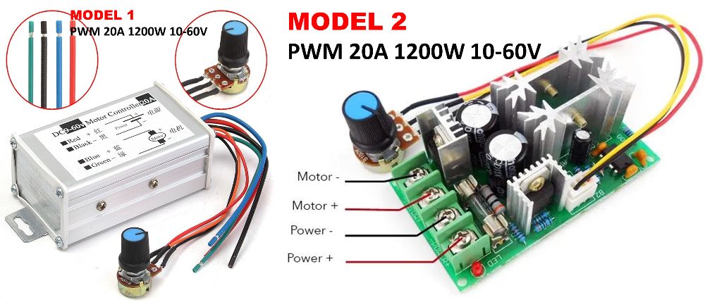 PWM 20A 10-60V - control regulat. Regulator de turatie motor cc