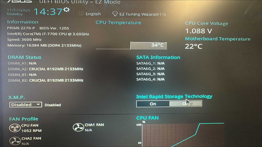 Kit i7-7700k 4.5GHz + Asus Prime Z270-P + 16GB DDR4 Crucial