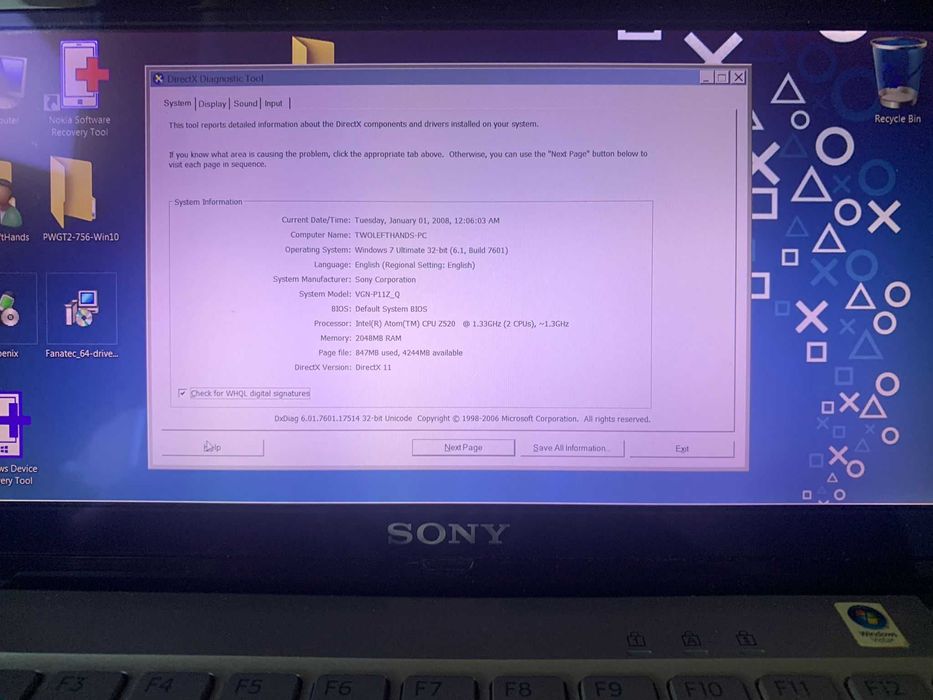 Mini laptop de colectie Sony Vaio P VGN-P11Z