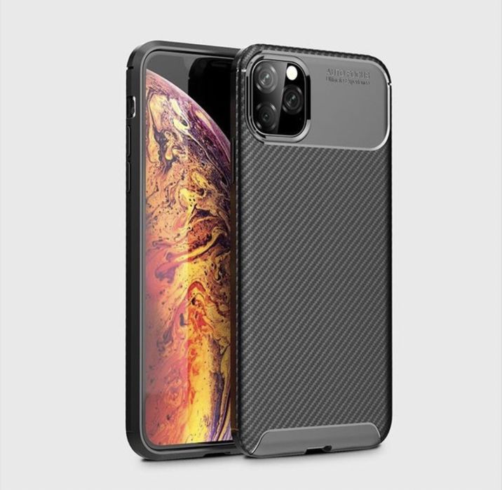 Iphone 12/13/14/15/16/16E/17 PRO MAX Husa Hard Carbon Silicon Neag BLK