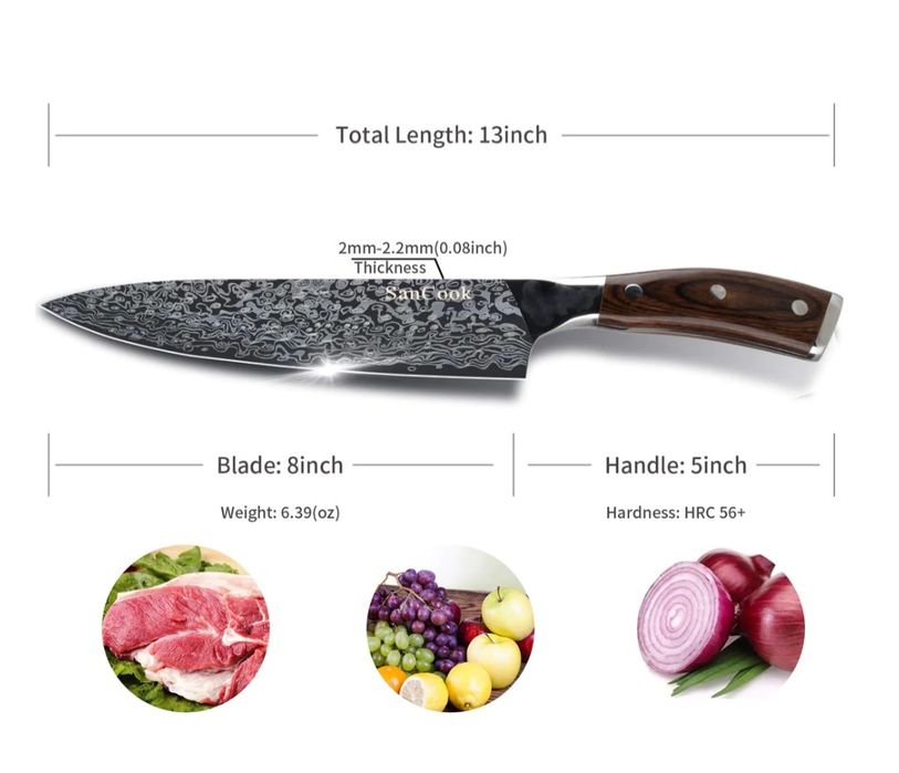 Cuțit San Cook Bucătar oțel carbon 4116 Livrare Gratuită