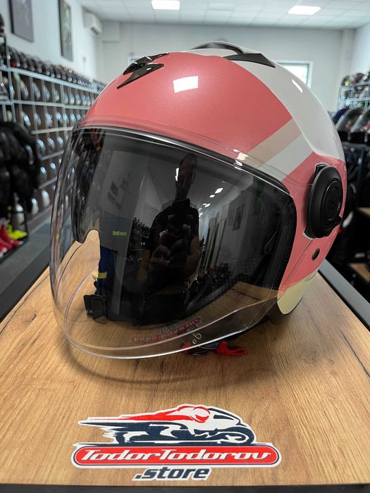 Скутер мото каска Scorpion Exo-City II VAL Pink/White,M 57-58 см.очила