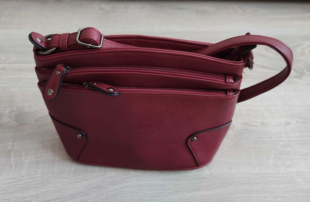 Geanta din PIELE naturala, grena Transport GRATUIT