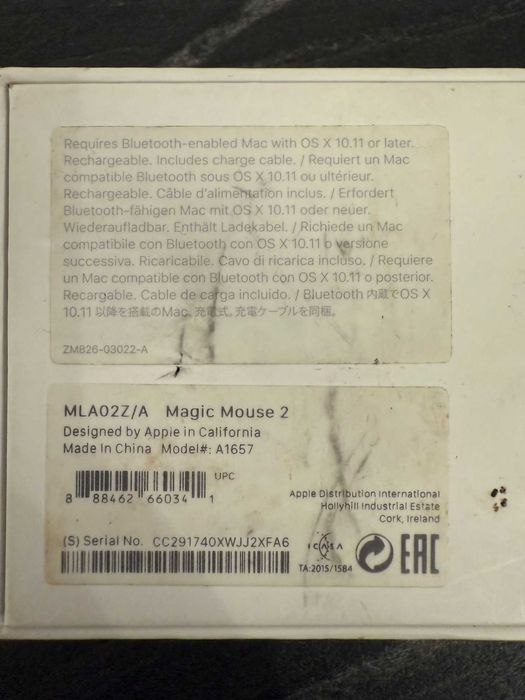 Apple Magic Mouse 2  + cutie și cablu original