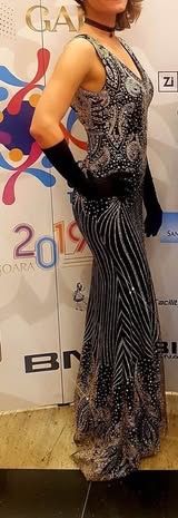Rochie de seara negru cu auriu