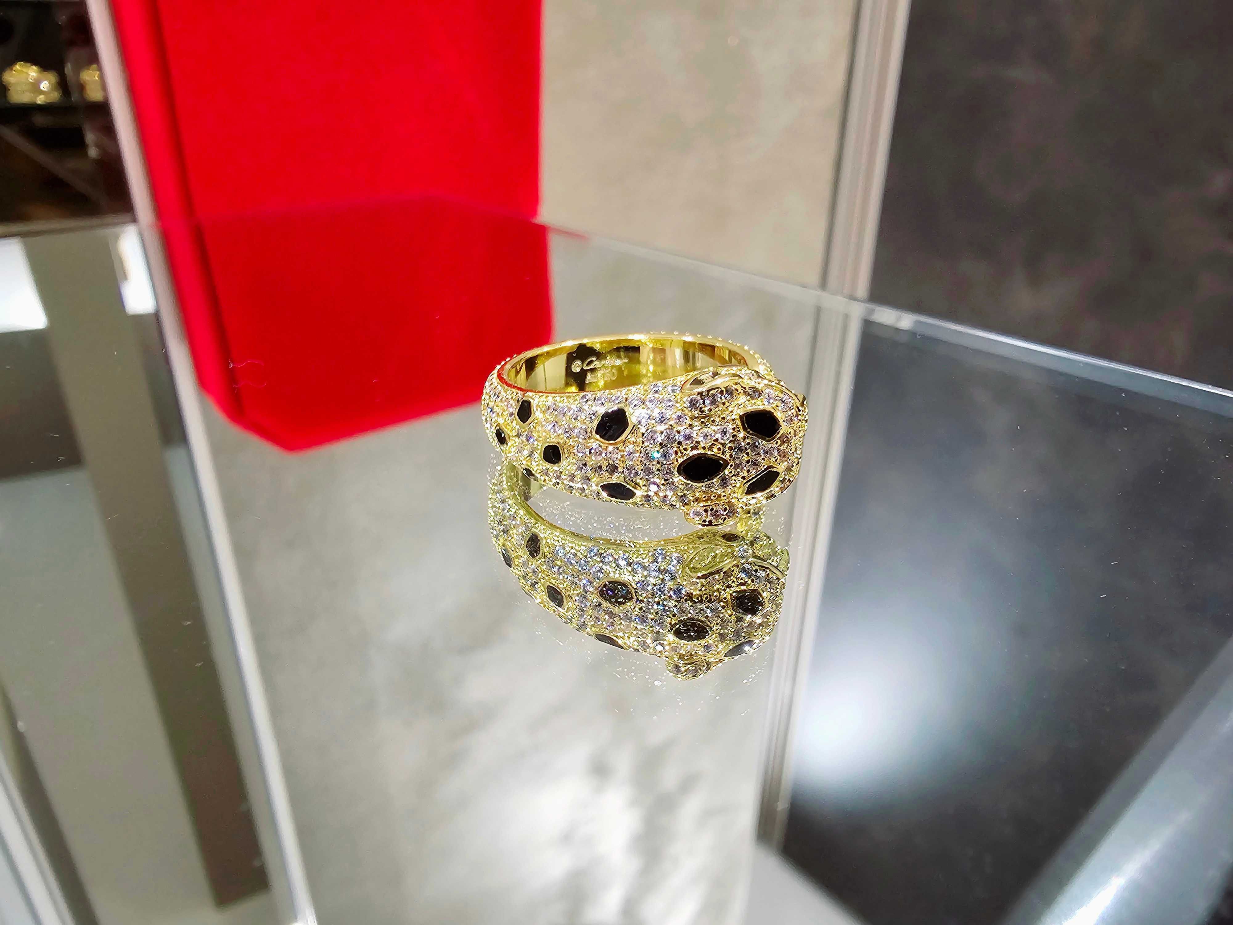 CARTIER Panthere de Cartier Gold Black Paved Diamonds Дамски Пръстен