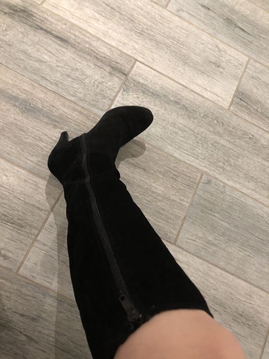 Cizme cu toc din piele naturala