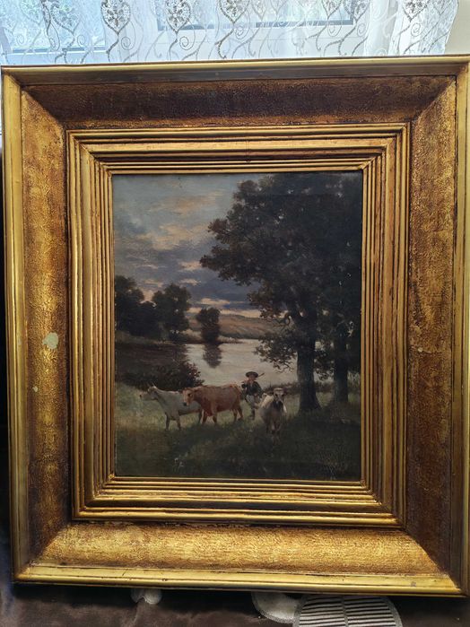 Tabloul Grigorescu, ulei pe pânză, semnat Ghika nr 11/14