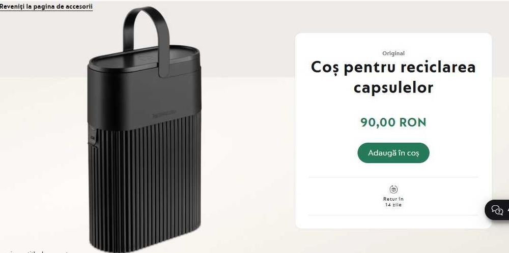 Coș pentru reciclarea capsulelor cafea nesspreso