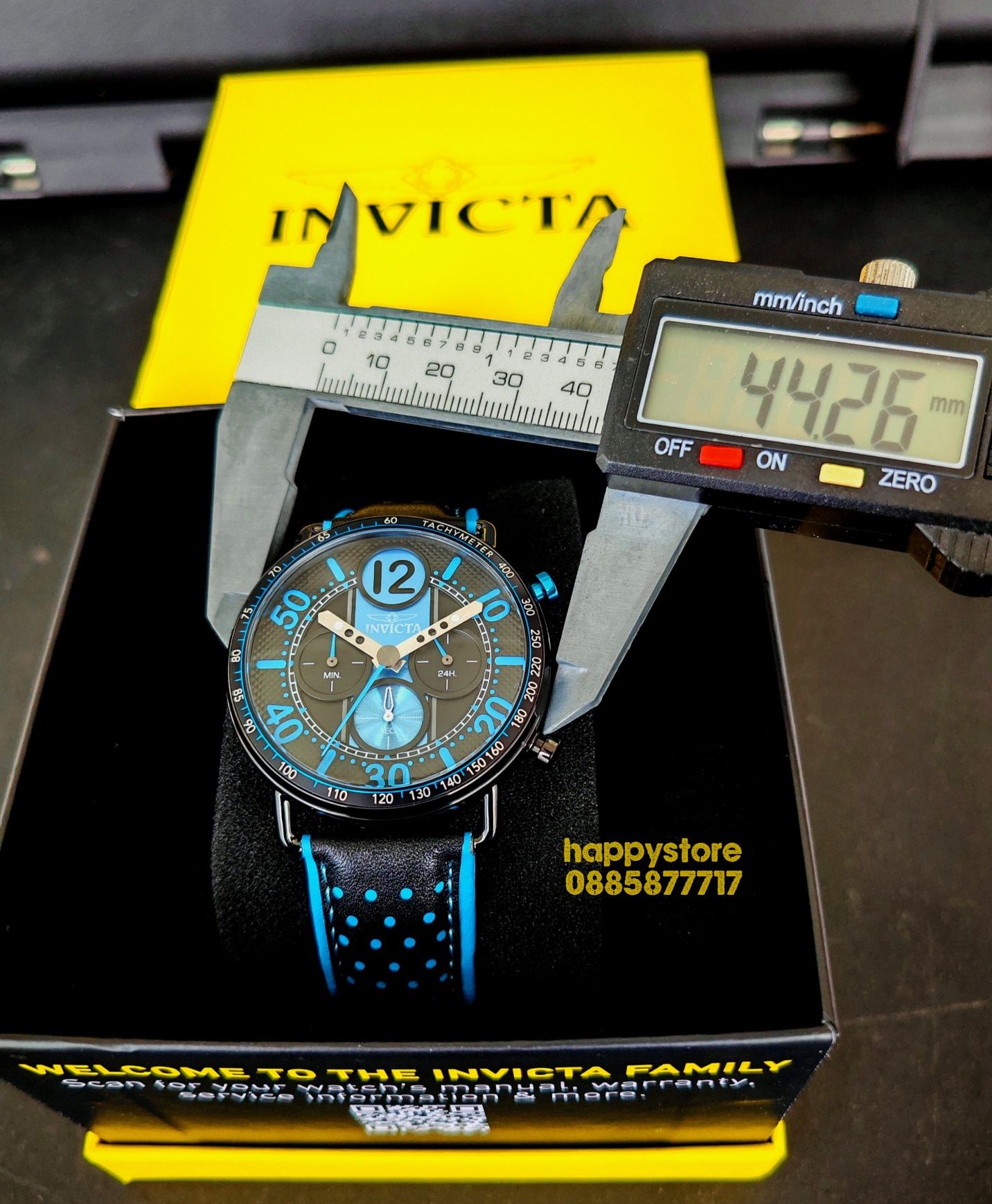 часовник INVICTA Racing Aero Blue 44 mm, Инвикта нов, ръчен часовник