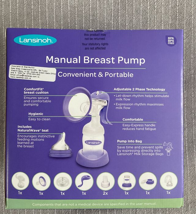 Pompa san manuala Lansinoh + 4 pungi stocare lapte cadou