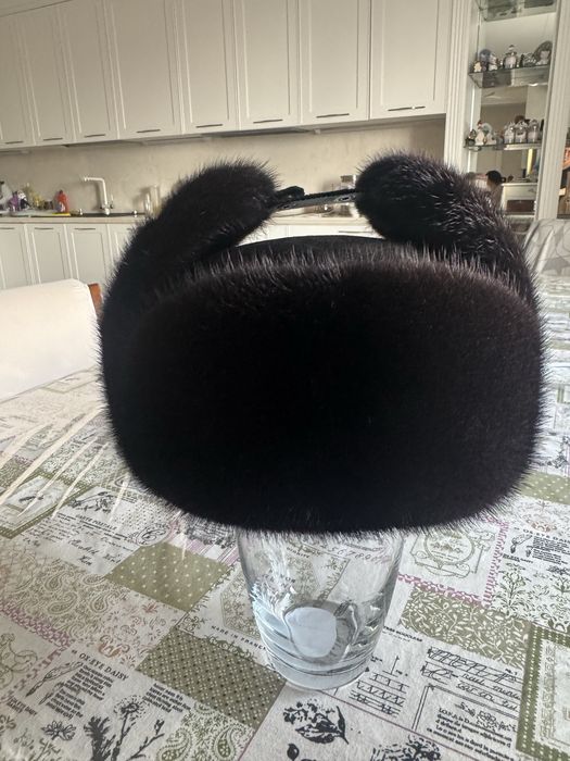 Шапка ушанка норковая