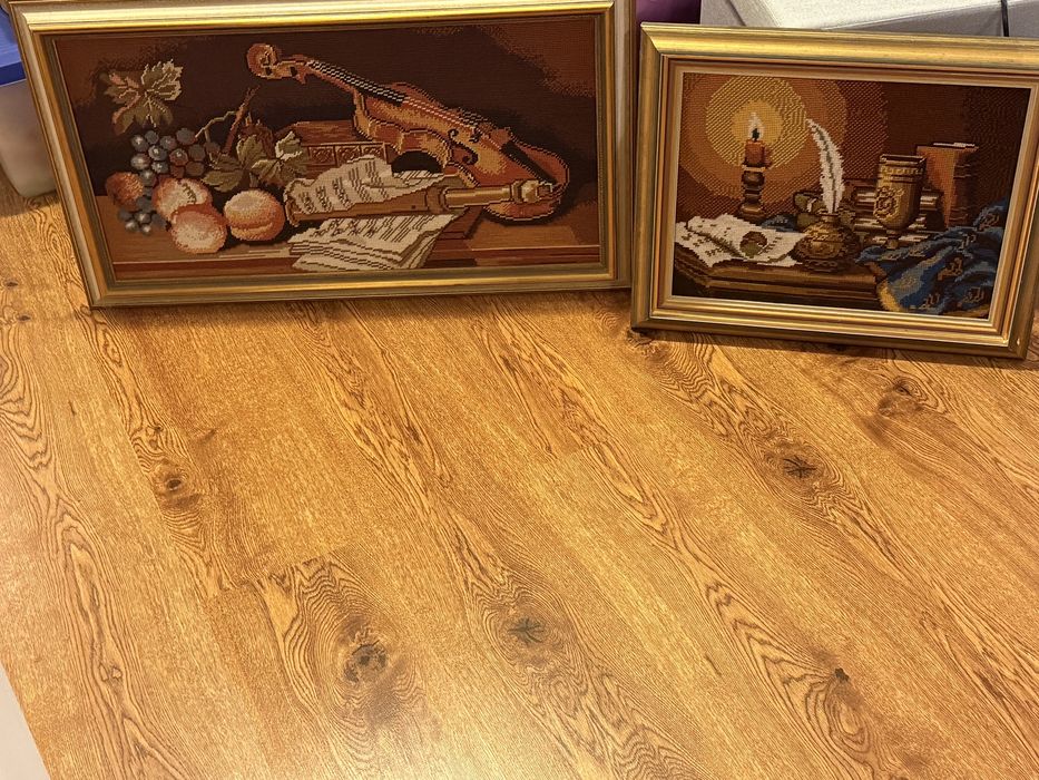 Set 2 goblenuri vintage, cusute manual • piese rare