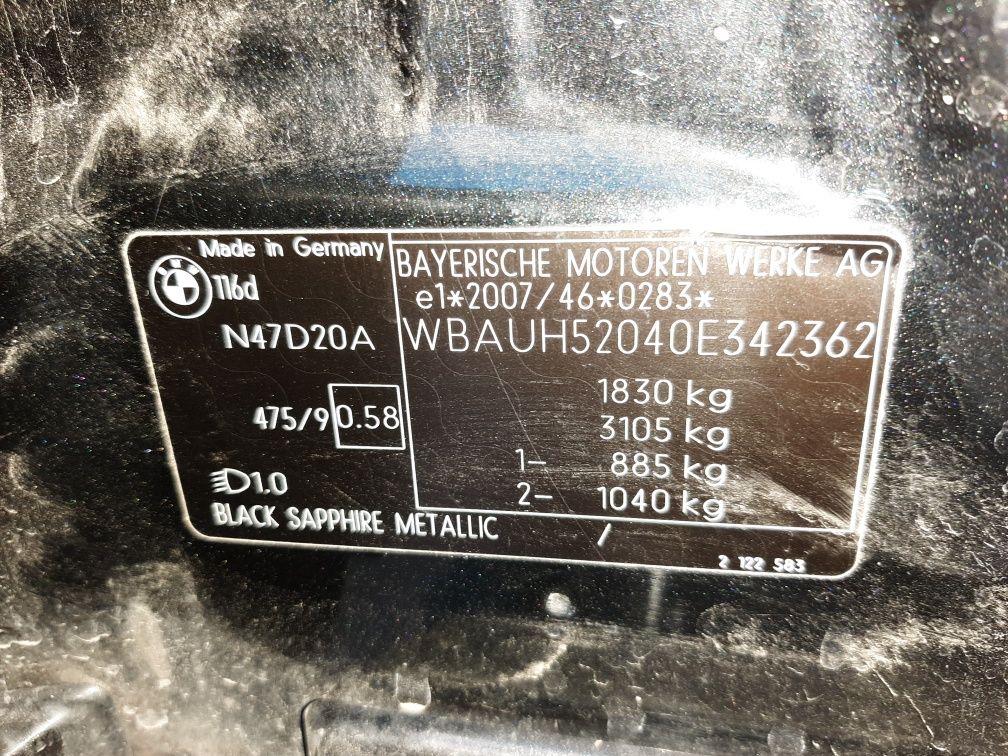 Motor bmw n47d20a 116cp