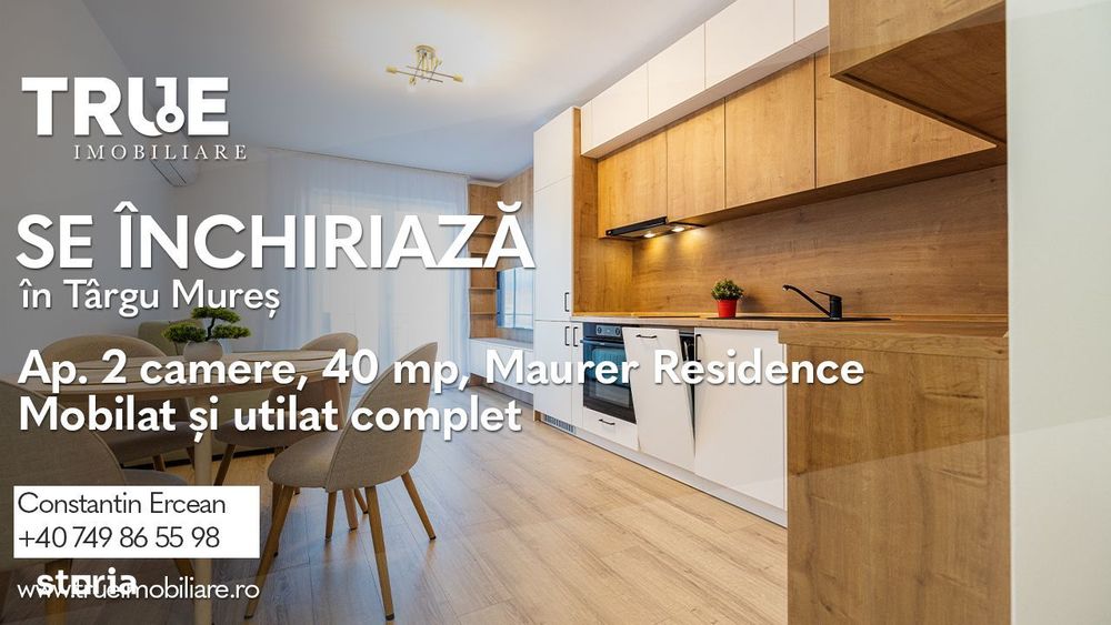 Ap. modern cu 2 camere, prima închiriere, Maurer Residence!