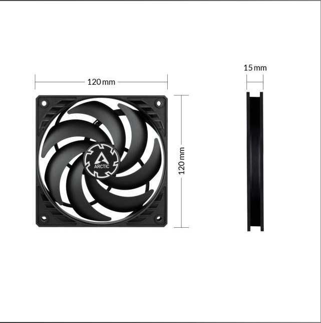 Вентилатор за компютър Arctic P12 Slim PWM PST