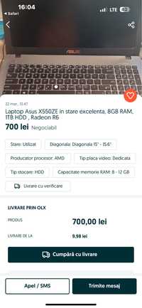 Laptop Asus X550ZE