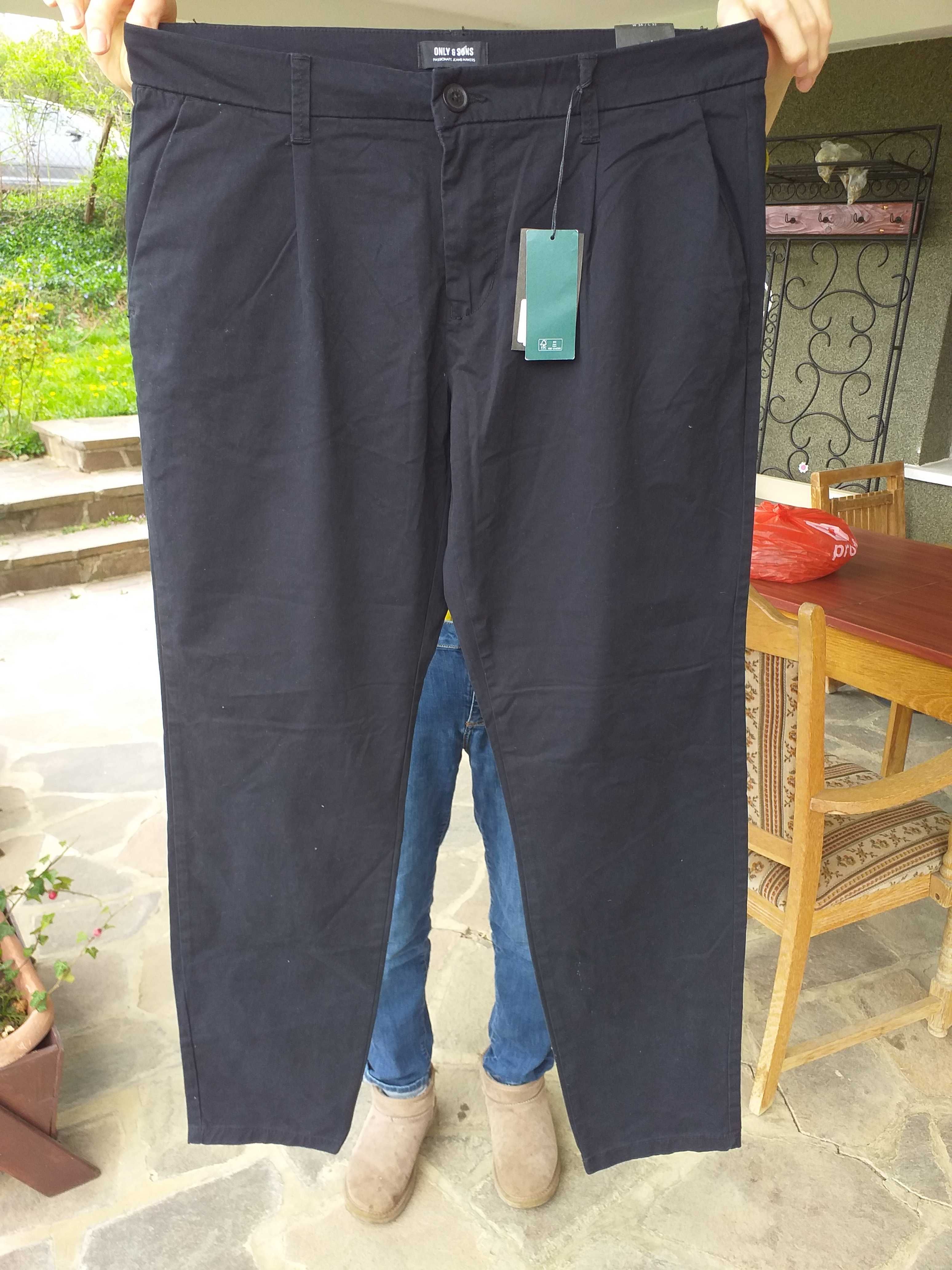 Pantaloni barbati,noi,casual,negru,Only&sons,98%bumbac2%elastan