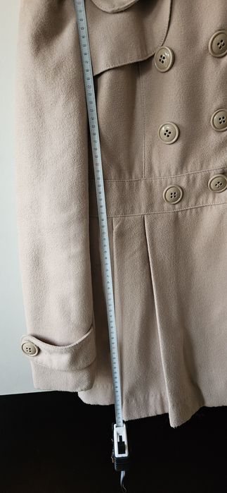 Palton Fisbone S crem